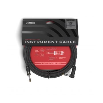 Preview van D&#039;Addario AMSGRA-15 American Stage Instrument Cable, Right to Straight, 15 feet