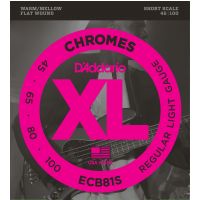 Thumbnail van D&#039;Addario ECB81S Chromes (short scale) Flat Wound