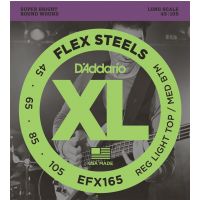 Thumbnail van D&#039;Addario EFX165 FlexSteel roundwound Reg. Light / Medium, 45-105, Long Scale