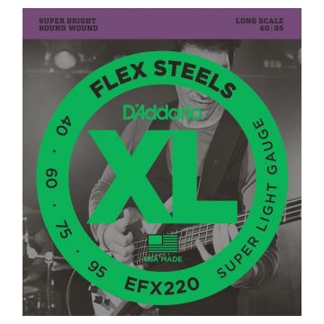 Preview van D&#039;Addario EFX220 FlexSteels Bass, Super Light, 40-95, Long Scale