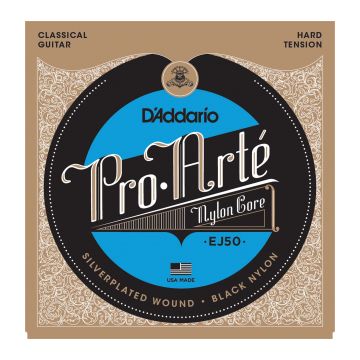 Preview van D&#039;Addario EJ50 Pro-Art&eacute; Black Nylon, Hard Tension