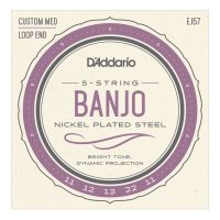 Thumbnail van D'Addario EJ57 5-String Banjo, Nickel, Custom Medium, 11-22