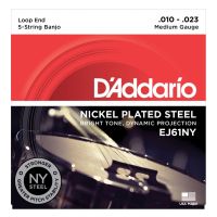 Thumbnail van D'Addario EJ61NY 5-String Banjo, Nickel, Medium, 10-23