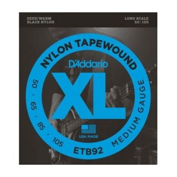 Preview van D&#039;Addario ETB92 Long scale Black Nylon Tapewound
