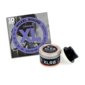 Preview van D&#039;Addario EXL115 10PACK + FREE XLR8 XL nickelplated steel