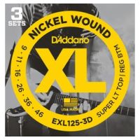 Thumbnail van D&#039;Addario EXL125-3D 3PACK XL nickelplated steel