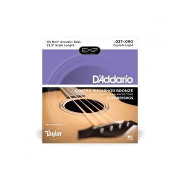 Preview van D&#039;Addario EXPPBB190GS Phosphor Bronze Coated Acoustic Bass Strings, Taylor GS Mini Scale, 37-90