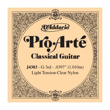 Preview van D&#039;Addario J4303 Pro-Arte Nylon Classical Guitar Single String, Light Tension, G3 Third String