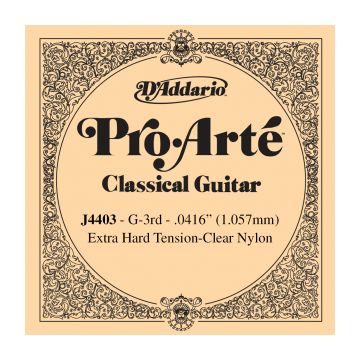 Preview van D&#039;Addario J4403 Pro-Art&eacute; Nylon Classical Guitar Single String, Extra-Hard Tension, G3 Third String