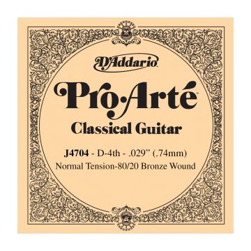 Preview van D&#039;Addario J4704 80/20 Bronze Pro-Art&eacute; Nylon Classical Guitar Single String, Normal Tension, D4 Fourth String