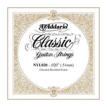 Preview van D&#039;Addario NYL020 Rectified Nylon Classical Guitar Single String .020