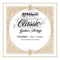 Thumbnail van D&#039;Addario NYL036W Silver-plated Copper Classical Single String .036