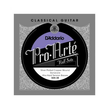 Preview van D&#039;Addario SDX-3B Pro-Arte Silver Plated Copper on Composite Dynacore Classical Guitar Half Set, Extra Hard Tension
