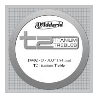 Thumbnail van D&#039;Addario T4402 T2 Titanium Treble Classical Guitar Single String, Extra-Hard Tension, Second String