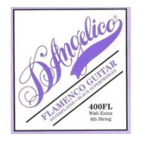 Thumbnail van D&#039;Angelico 400FL Flamenco light Black nylon, Silver wound