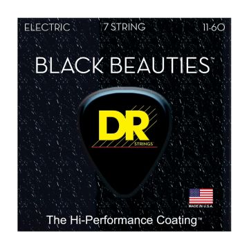 Preview van DR Strings BKE7-11 Black Beauties Heavy 7-String  Black coated