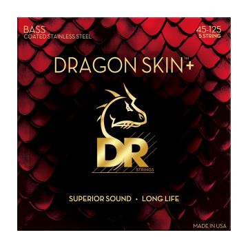 Preview van DR Strings DBS5-45 Dragon Skin+&trade;  STAINLESS STEEL BASS Medium 5 string