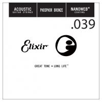Thumbnail van Elixir 14139 nanoweb 039 wound Acoustic guitar phosphor bronze
