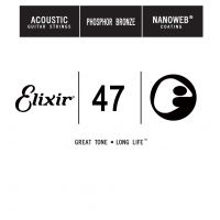 Thumbnail van Elixir 14147 nanoweb 047 wound Acoustic guitar phosphor bronze