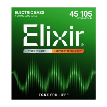 Preview van Elixir 14677 Nanoweb stainless steel Longscale medium