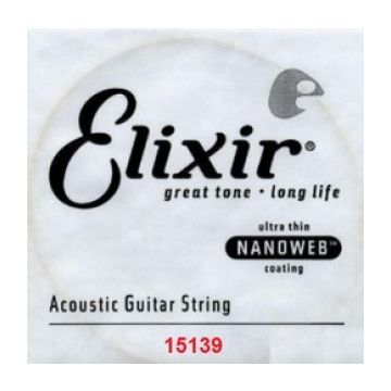 Preview van Elixir 15139 Nanoweb 039 wound Acoustic guitar 80/20 bronze