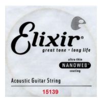 Thumbnail van Elixir 15139 Nanoweb 039 wound Acoustic guitar 80/20 bronze