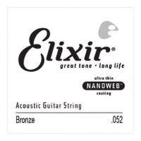 Thumbnail van Elixir 15152 Nanoweb 052 wound Acoustic guitar 80/20 bronze