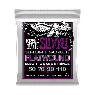Preview van Ernie Ball 2817 Power Slinky Flatwound Short Scale Electric Bass Strings 50-110 Gauge