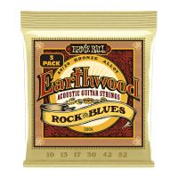 Thumbnail van Ernie Ball 3008 Earthwood Rock and Blues w/Plain G 80/20 Bronze Acoustic Guitar Strings - 10-52 Gauge 3-pack