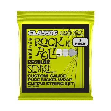 Preview van Ernie Ball 3251 Regular Slinky Classic Rock n Roll Pure Nickel 3-Pack