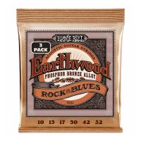 Thumbnail van Ernie Ball 3551 ROCK AND BLUES W/PLAIN G EARTHWOOD PHOSPHOR BRONZE ACOUSTIC GUITAR STRINGS 10-52 GAUGE - 3 PACK