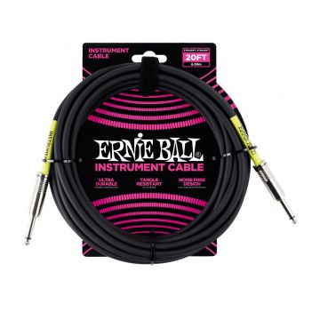 Preview van Ernie Ball 6046 20&#039; Straight / Straight Instrument Cable - Black