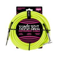 Thumbnail van Ernie Ball 6057 25&#039; Braided Straight / Angle Instrument Cable Neon - Yellow
