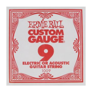 Preview van Ernie Ball eb-1009 Single PLAIN STEEL ELECTRIC OR ACOUSTIC