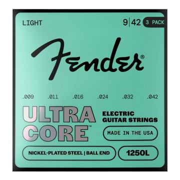 Preview van Fender 1250L-3PK UltraCore&trade; Nickel plated, Ball-end 009/42 (3-Pack)