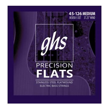 Preview van GHS M3050-5 Precision Flatwound Flat Wrap Stainless Steel Regular 045/126