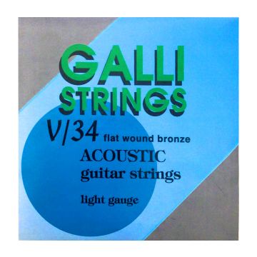 Preview van Galli V34 Flatwound bronze acoustic guitarstrings