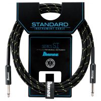 Thumbnail van Ibanez SI10-BG  Woven Instrument cable 3.05m/10ft  2 Straight  plug Black x Green