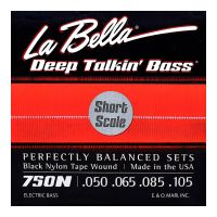 Thumbnail van La Bella 750N-S Black Nylon Tape Wound Short Scale