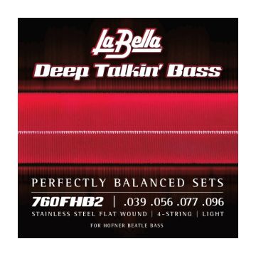 Preview van La Bella 760FHB2 &ldquo;BEATLE&rdquo; BASS STAINLESS FLATS &ndash; 39-96