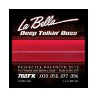 Thumbnail van La Bella 760FX XL Extra lite 39-96 Flatwound Stainless Steel extra long scale