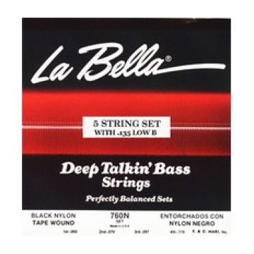 Preview van La Bella 760N-B Low B Black Nylon Tape Wound