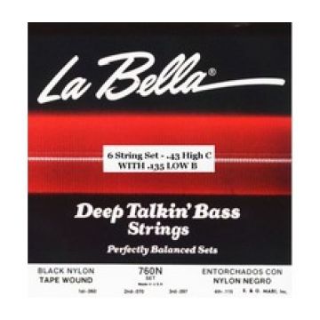 Preview van La Bella 760N-CB High-C, Low B Black Nylon Tape Wound