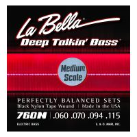 Thumbnail van La Bella 760N-M Black Nylon Tape Wound Medium Scale