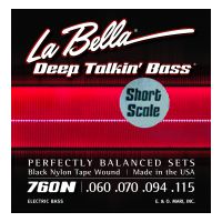 Thumbnail van La Bella 760N-S Black Nylon Tape Wound Short Scale