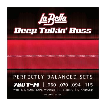 Preview van La Bella 760T-M  White Nylon Tape Wound Medium scale