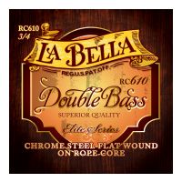 Thumbnail van La Bella RC610 Chrome Steel Flat Wound on Rope Core