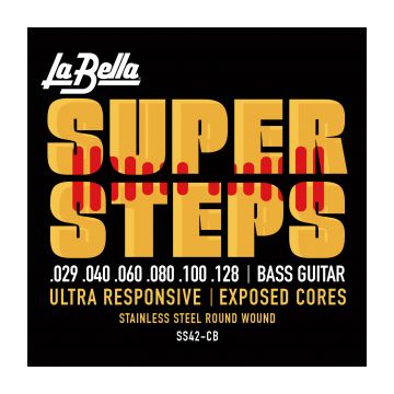 Preview van La Bella SS42-CB-XL Super Steps, 6-String &ndash; Custom Light 29-128 extra long scale