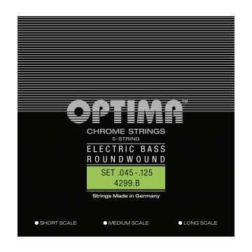 Preview van Optima 4299B Chrome strings 5-string Low-B Regular Light  Long scale