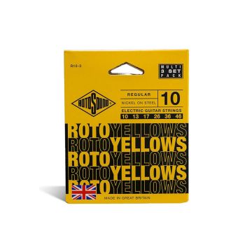 Preview van Rotosound R10-3 Roto 'Yellows&rsquo; Regular nickel 3-pack